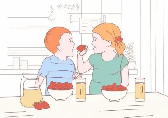 childhood background children eating fruits icon handdrawn sketch