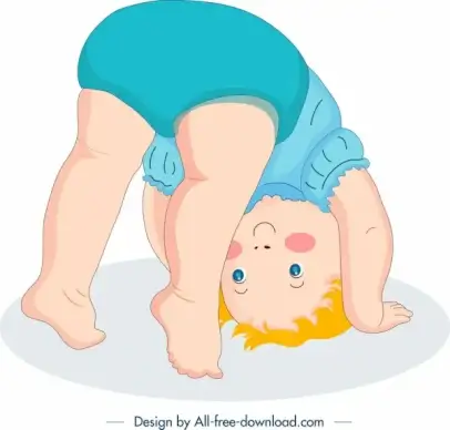 childhood background joyful kid icon colored cartoon character