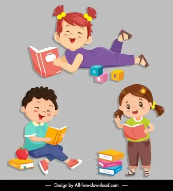 childhood icons studying kids sketch cartoon characters