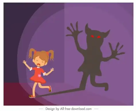 childhood scary background girl ghost silhouette sketch