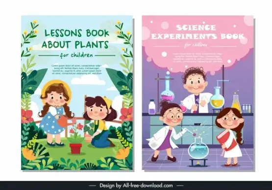 childrens book cover templates cute cartoon characters