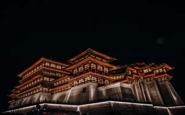china architecture picture elegant night time light 