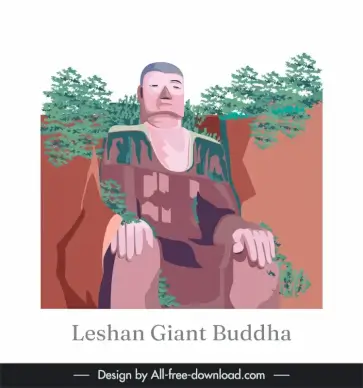 chinese traditional architecture design elements leshan giant buddha sketch classical design 