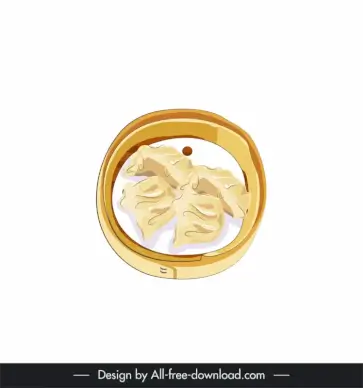 chinese traditional dishes icon retro handdrawn dim sum sketch