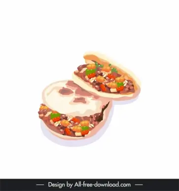 chinese traditional food design element retro handdrawn outline 