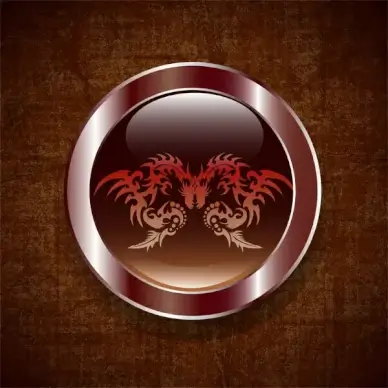 chinese zodiac round icon with eastern dragon design