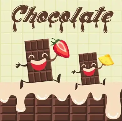 chocolate advertisement funny stylized design melting decoration