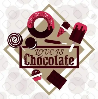 chocolate advertising cakes candies creams icons ornament
