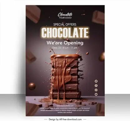 chocolate advertising poster template elegant dark