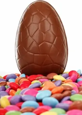 chocolate easter egg and candy
