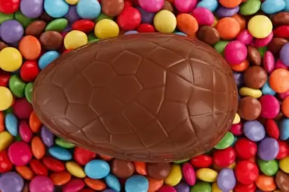 chocolate egg with candy