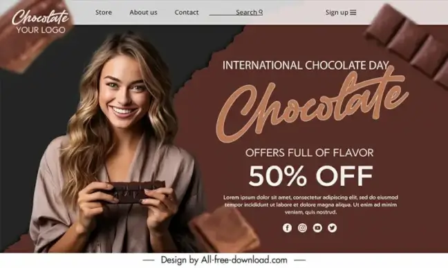 chocolate landing page template elegant dark modern