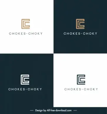 chokes choky logo c lettering simple modern template