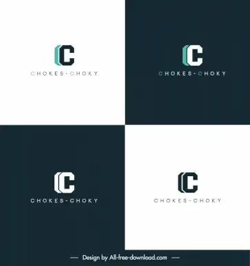 chokes choky logo c text modern shape