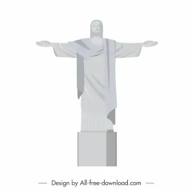 christ the redeemer statue in rio de janeiro icon classical sketch 