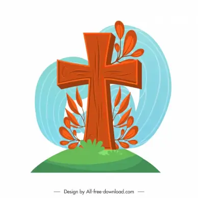 christian cross sign backdrop retro handdrawn design