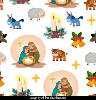 christian pattern template repeating religion elements decor