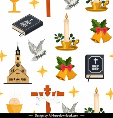 christian religion pattern classical repeating elements decor