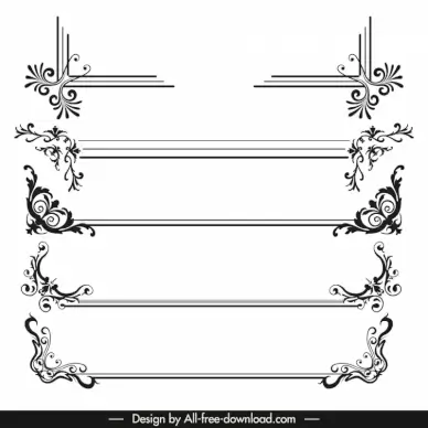 christianity ornament corner templates black white symmetrical elegance shapes