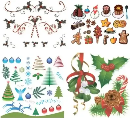 christmas a group of vector elements vector