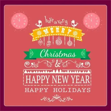 christmas and new year banner with classical design