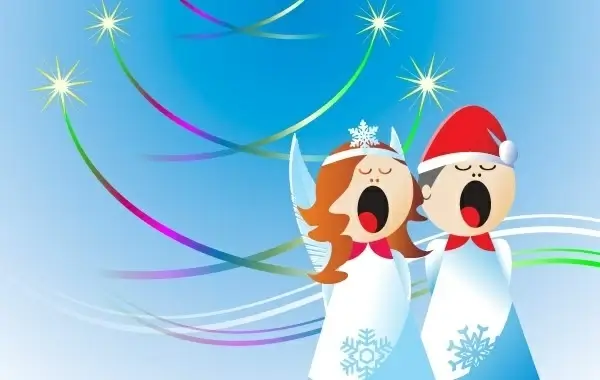 Christmas Angels Free Vector Design 