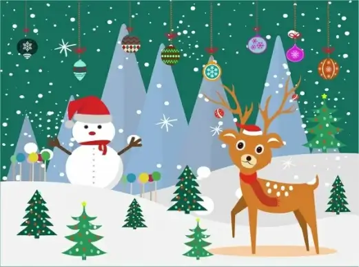 christmas backdrop design various symbol elements illustration