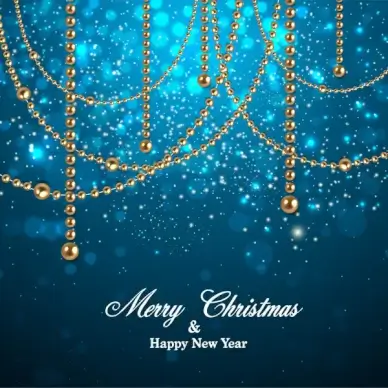 christmas background decor with golden pearl