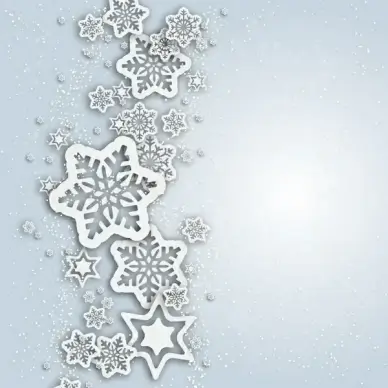 christmas background with snowflakes and stars