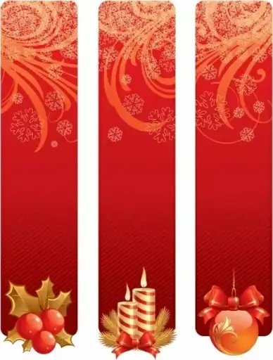 christmas banner templates elegant red decor vertical design