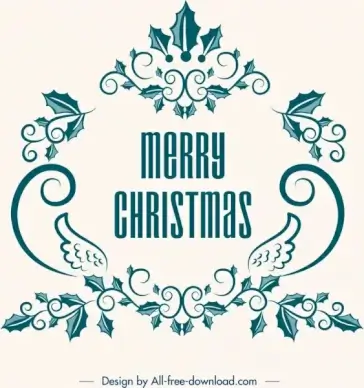 christmas banner classical symmetrical flowers decor