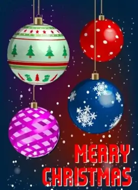 christmas banner colorful decorated baubles decor winter backdrop