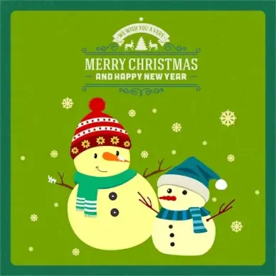 christmas banner design with snowmen wearing scarf