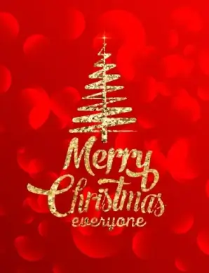 christmas banner glittering golden decor bokeh red backdrop