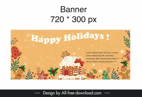 christmas banner template elegant classic elements 