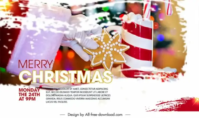 christmas banner template modern realistic decorated baubles 