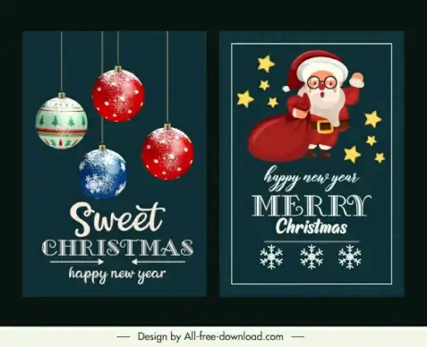 christmas banner templates classic baubles santa sketch