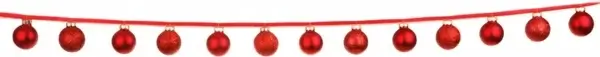 christmas baubles in line
