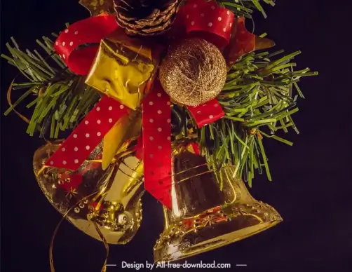 christmas bells brushes backdrop elegant contrast closeup 