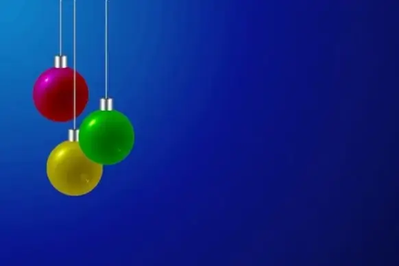 christmas bulbs blue background