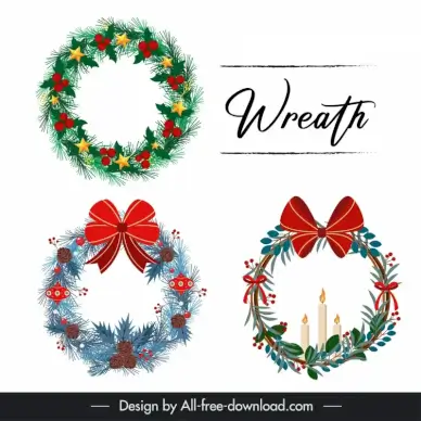 christmas design elements elegant classic wreath decor