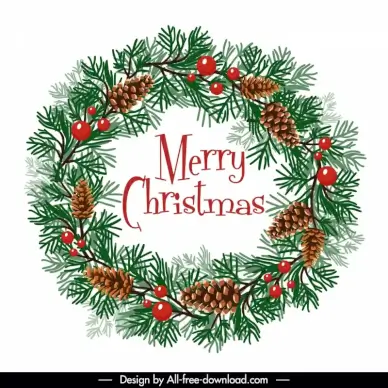 christmas design elements elegant wreath 