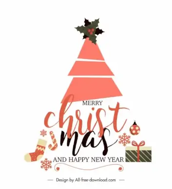 christmas design elements flat classical symbols sketch