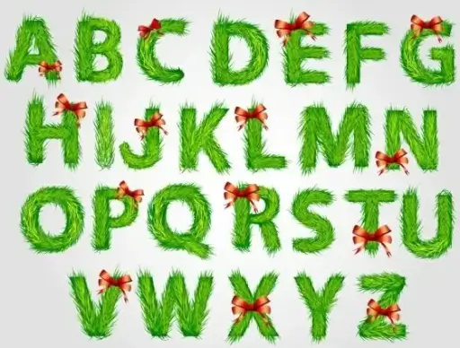 christmas english fonts 03 vector