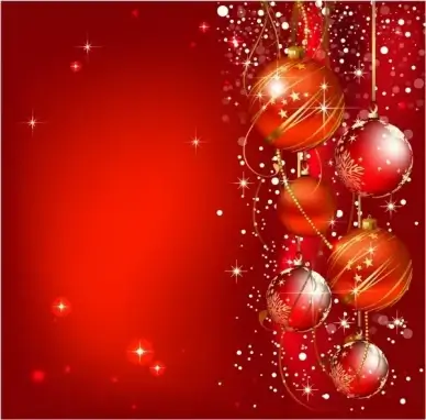 Christmas greeting with red balls