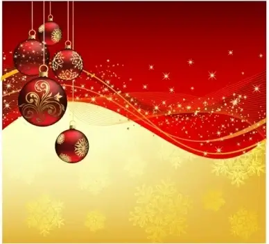christmas greeting with red balls