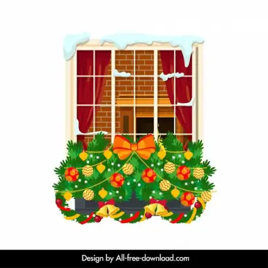 christmas holiday tradition window backdrop template elegant flat classic decor