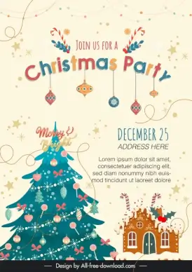 christmas invitation card template classic elegant messy