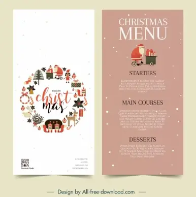 christmas menu template elegant flat xmas elegant layout 