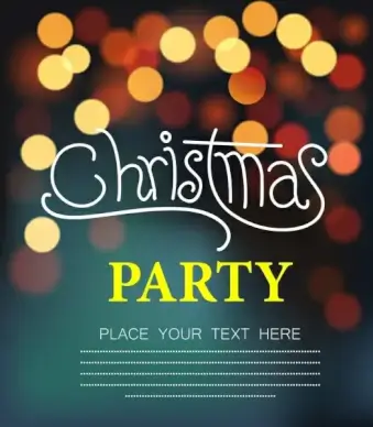 christmas party banner bokeh decoration